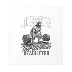 Jesus Ultimate Deadlifter Vintage Vector T-Shirt D Notizblock