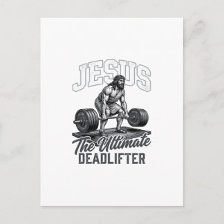 Jesus Ultimate Deadlifter Vintage Vector T-Shirt D Postkarte