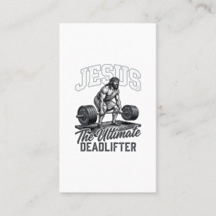 Jesus Ultimate Deadlifter Vintage Vector T-Shirt D Visitenkarte