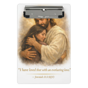 Jesus umarmt seine Tochter – ewige Liebe Post-it-B Mini Klemmbrett