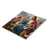 Jesus umgeben von Kindern Fliese (Seite)