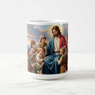 Jesus umgeben von Kindern Kaffeetasse