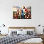 Jesus umgeben von Kindern Leinwanddruck (Insitu (Schlafzimmer))