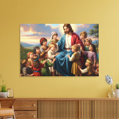 Jesus umgeben von Kindern Leinwanddruck (Insitu (Wohnzimmer))