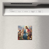 Jesus umgeben von Kindern Magnet (In Situ (Geschirrspüler))