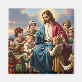 Jesus umgeben von Kindern Magnet (Vorne)