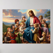 Jesus umgeben von Kindern Poster (Vorne)