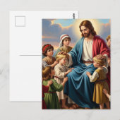Jesus umgeben von Kindern Postkarte (Vorne/Hinten)