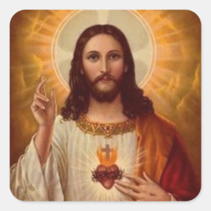 Jesus-Umschlag Quadratischer Aufkleber