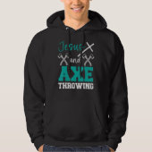 Jesus und Ax, die den Christlichen Hatchet Thrower Hoodie (Vorderseite)