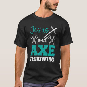 Jesus und Ax, die den Christlichen Hatchet Thrower T-Shirt