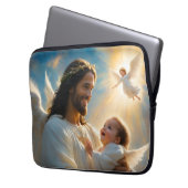 Jesus und Baby Engel Laptopschutzhülle (Vorderseite Links)