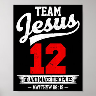 Jesus und Baseball-Mannschaft Jesus Christlich Mat Poster