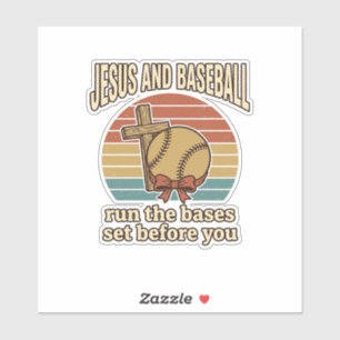 Jesus und Baseball Vintage-Christen-Shirt Aufkleber