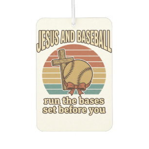 Jesus und Baseball Vintage-Christen-Shirt Autolufterfrischer