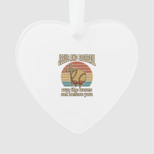Jesus und Baseball Vintage-Christen-Shirt Ornament