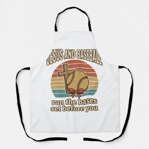 Jesus und Baseball Vintage-Christen-Shirt Schürze