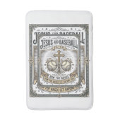 Jesus und Baseball Vintage Christlich  Badematte (Vorderseite Vertikal)