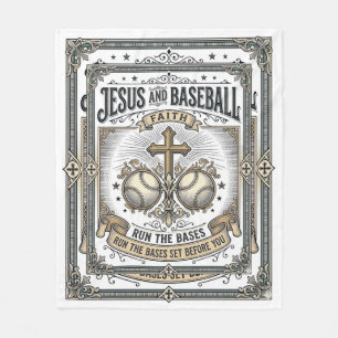 Jesus und Baseball Vintage Christlich Fleecedecke