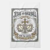 Jesus und Baseball Vintage Christlich Geschirrtuch (Vertikal)