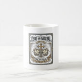 Jesus und Baseball Vintage Christlich Kaffeetasse (Mittel)