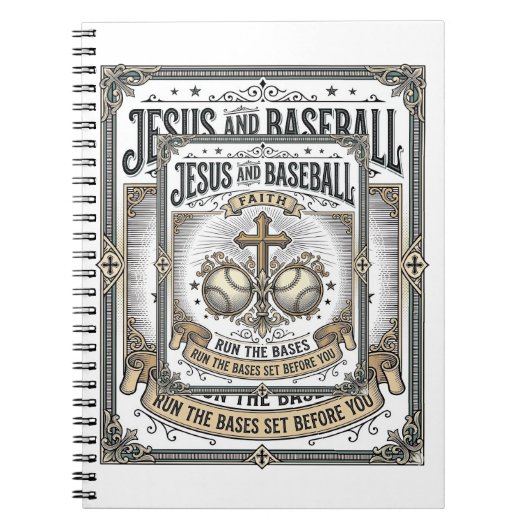 Jesus und Baseball Vintage Christlich Notizblock (Vorderseite)