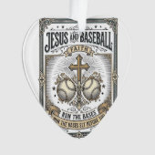 Jesus und Baseball Vintage Christlich  Ornament (Vorderseite)
