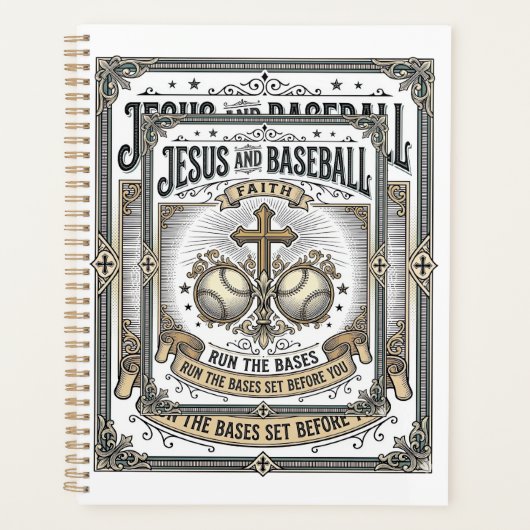 Jesus und Baseball Vintage Christlich Planer (Vorderseite)