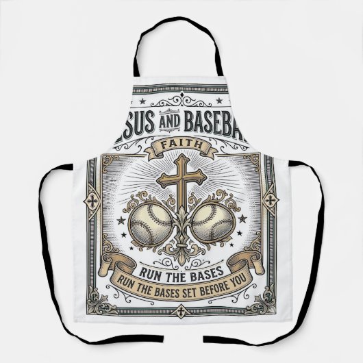 Jesus und Baseball Vintage Christlich  Schürze (Vorderseite)