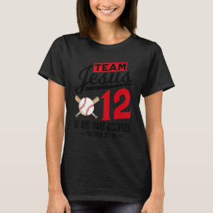 Jesus und Baseballteam Jesus Christlich Matthew 28 T-Shirt