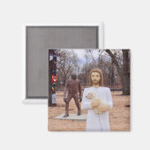Jesus und Bigfoot Magnet (Vorderseite/Rückseite)