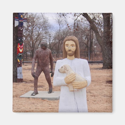 Jesus und Bigfoot Magnet (Vorne)