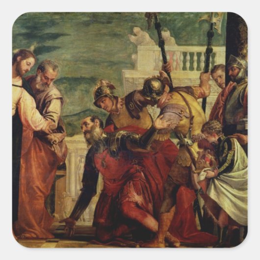 Jesus und das Jahrhundert Quadratischer Aufkleber (Vorderseite)