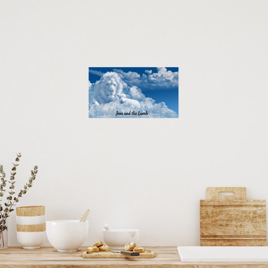 Jesus und das Lamm Poster (Küche)