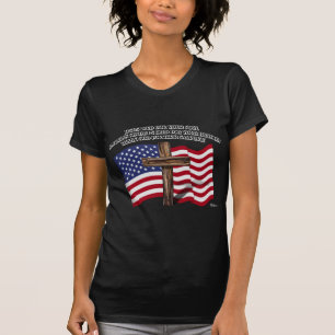 Jesus und das schroffe Kreuz US der amerikanischen T-Shirt