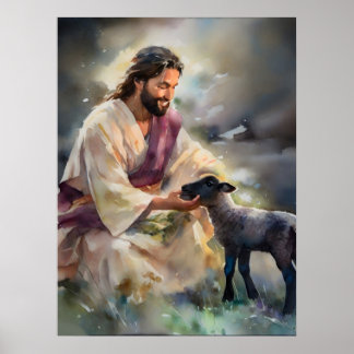 Jesus und das verlorene Schaf Poster