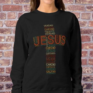 Jesus und der Glaube kreuzen das Christliche Spani Sweatshirt