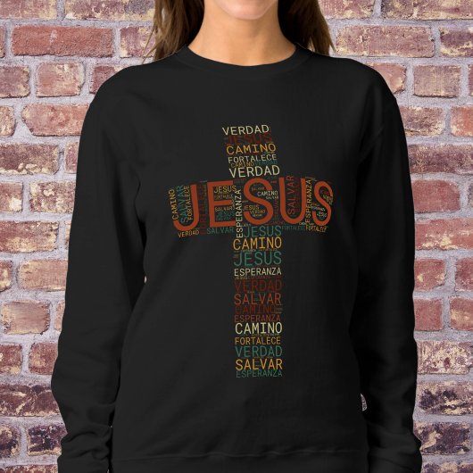 Jesus und der Glaube kreuzen das Christliche Spani Sweatshirt