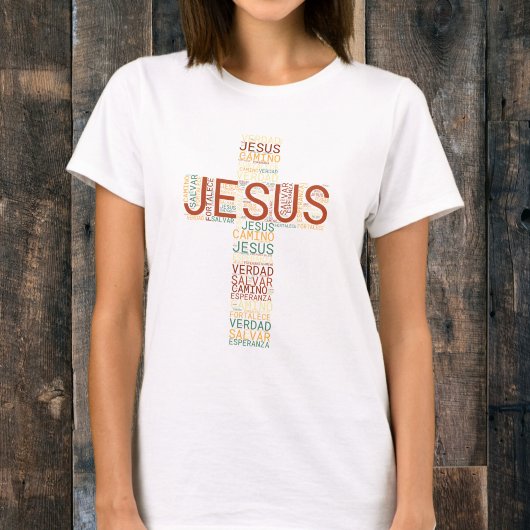 Jesus und der Glaube kreuzen das Christliche Spani T-Shirt