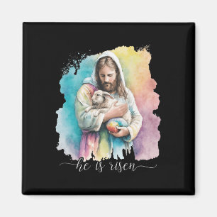 Jesus und der Osterhase - er ist Christlich versch Magnet
