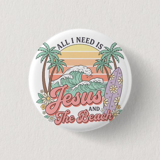 Jesus und der Strand Button (Vorderseite)