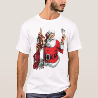 Jesus und der Weihnachtsmann T-Shirt