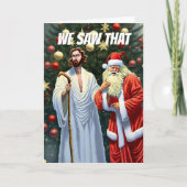 Jesus und der Weihnachtsmann verabscheuen Weihnach Karte (Vorderseite)