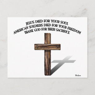 Jesus und die amerikanischen Soldaten mit robustem Postkarte