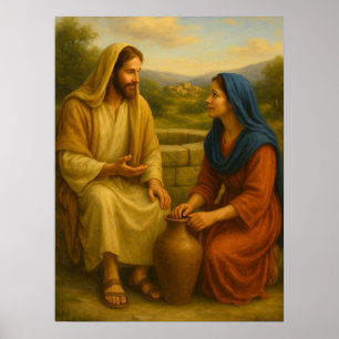 Jesus und die Frau am Brunnen ™ LDS-Wandposter Poster