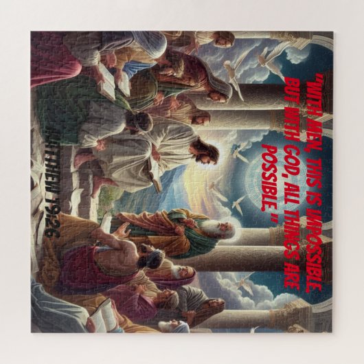 Jesus und die Jünger: Matthew 19:26 Puzzle (Horizontal)