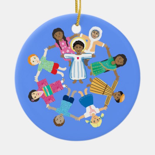 Jesus und die kleinen Kinder Keramikornament (Vorne)