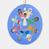 Jesus und die kleinen Kinder Keramikornament (Links)