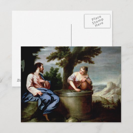 Jesus und die Samariter Frau Postkarte (Vorne/Hinten)