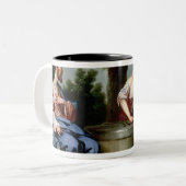 Jesus und die Samariter-Frau Zweifarbige Tasse (Vorderseite Links)